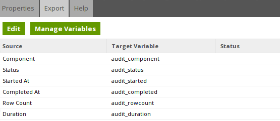 Alerting & Audit Tables - Component Export