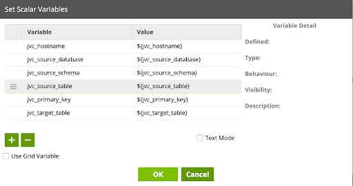 create a data-driven workflow: this screen shot shows you how to set scalar variables